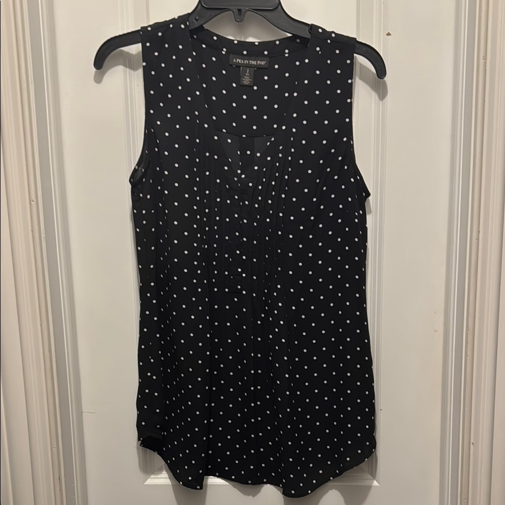 A Pea in the Pod Black and White Polka Dot Blouse